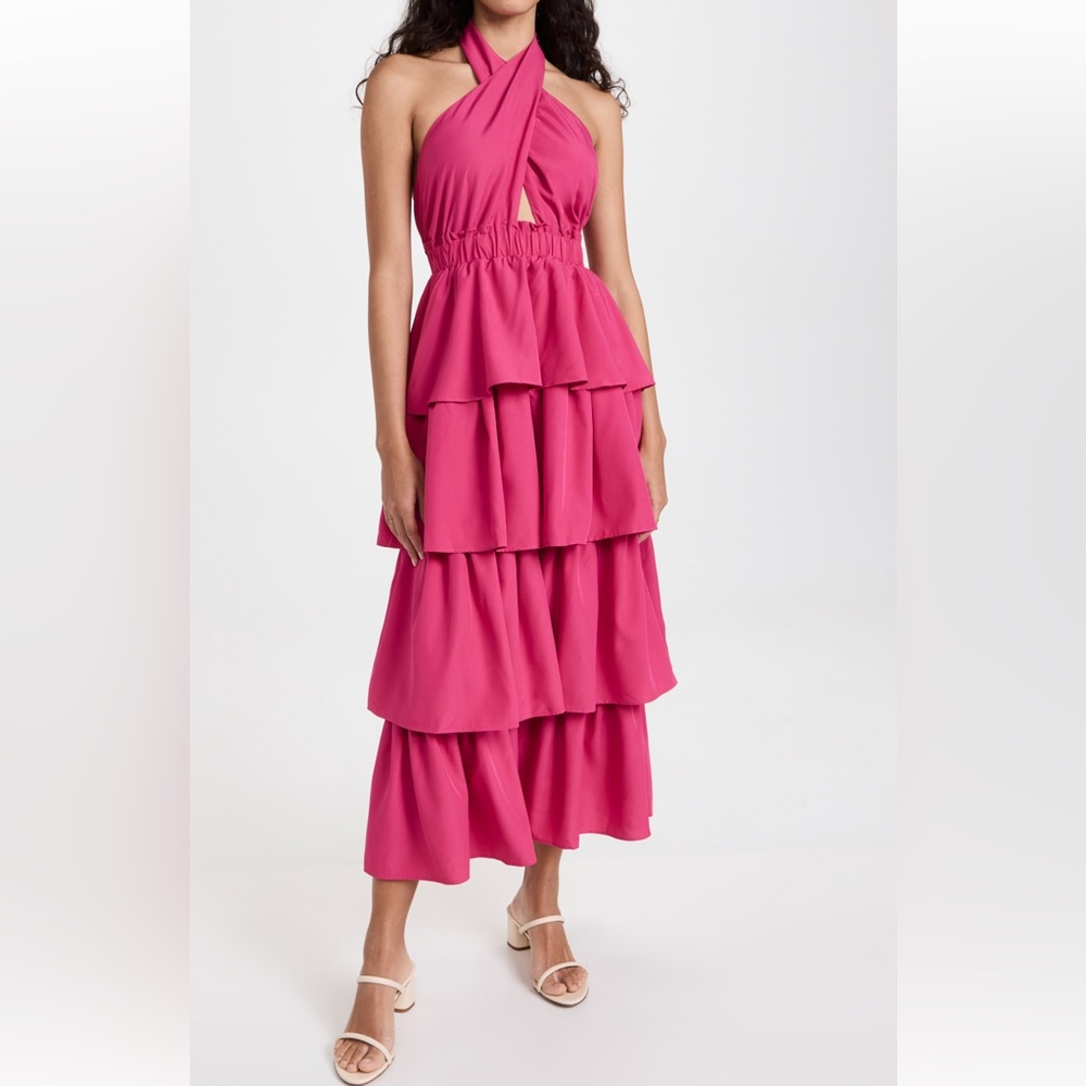 Endless Rose Criss Cross Halter Maxi Dress
